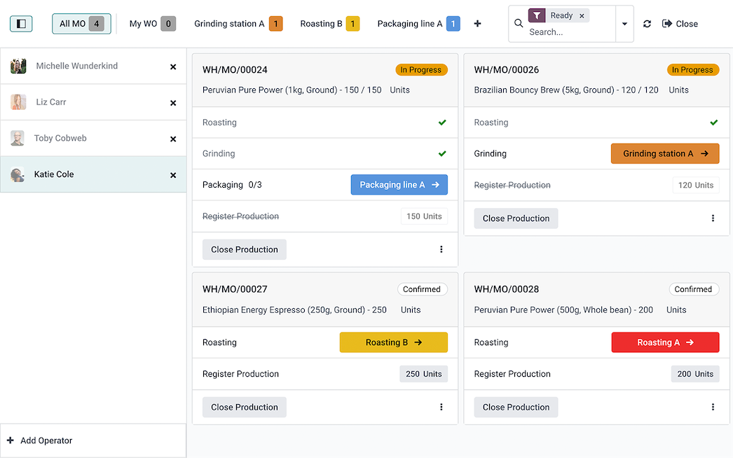 Ordres de fabrication et planification MRP dans Odoo